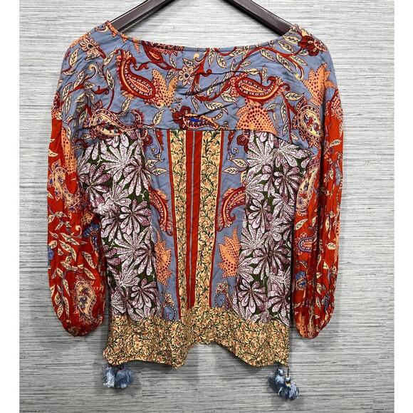 Anthropologie Boho Sonrise Paisley Top / Size-Small - Picture 4 of 12